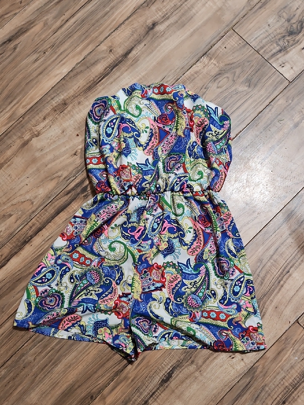 Love Culture Multicolor Paisley Strapless Romper